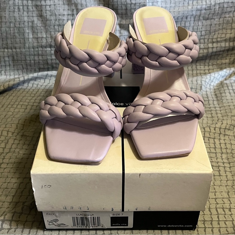 Dolce Vita Lilac Jumbo Braided Chunky Block Heels | NWOT